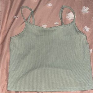 American Eagle Mint Green Ribbed Tank Top